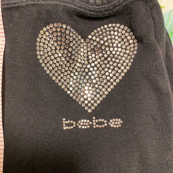 Bebe set 2 piece tank top and soft capris bling Swarovski rhinestone black y2k - Picture 6 of 6